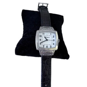 BRIGHTON LADIES WRIST WATCH WITH BLACK LEATHER BAND Orchard Watch